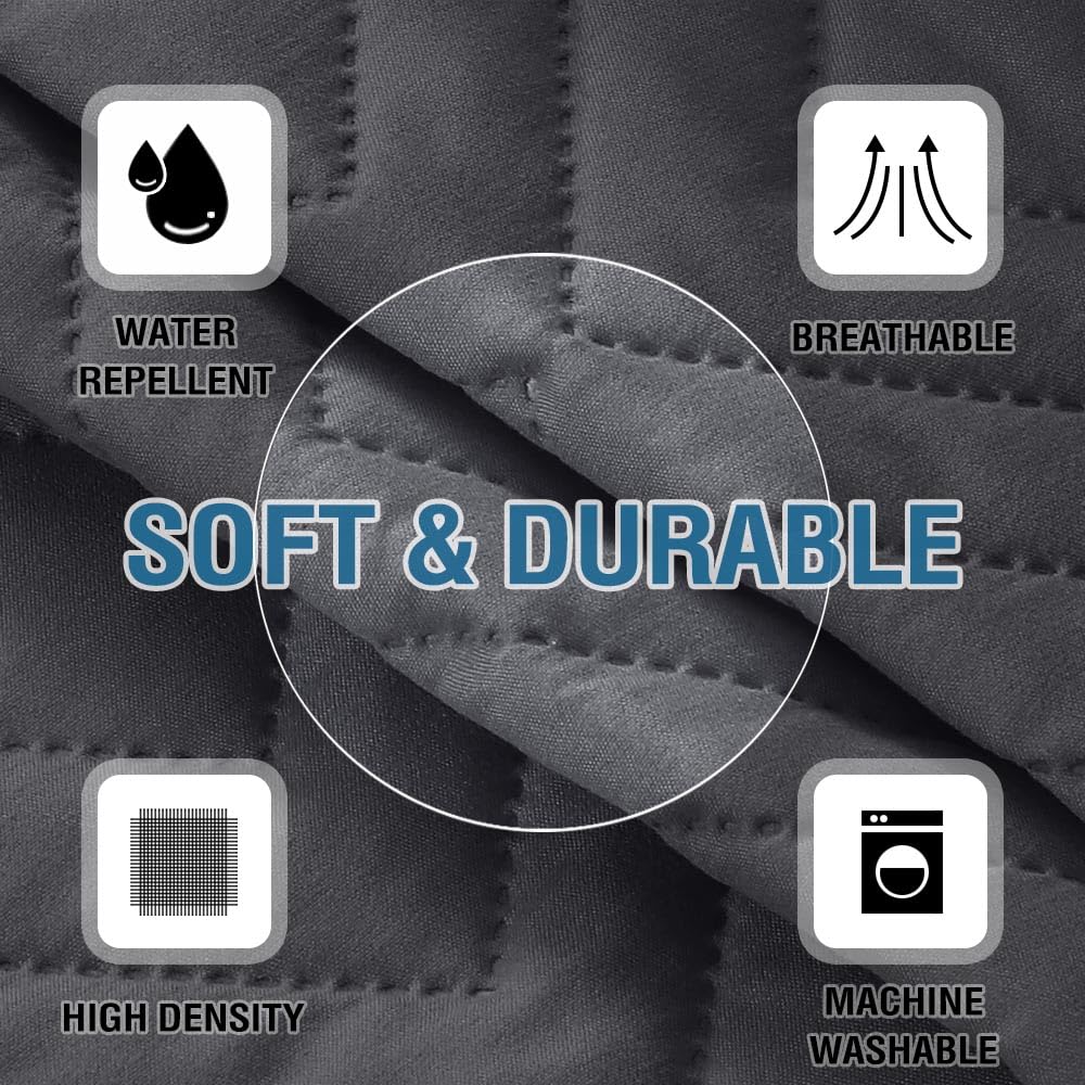 PrimeBeau Armrest Covers for Sofa Water Resistant Couch Arm Covers Remote Control Holder Sofa Armrest Organizer for Magazine, Tablet, Phone, iPad(Set of 2)