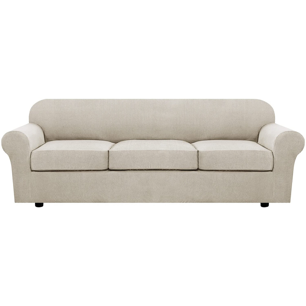 PrimeBeau Thicker Jacquard Fabric 3 Pieces Loveseat & Oversize Loveseat Covers for 2 Cushion Sofa Couch Slipcovers (Base Cover Plus 2 Seat Cushion Covers)