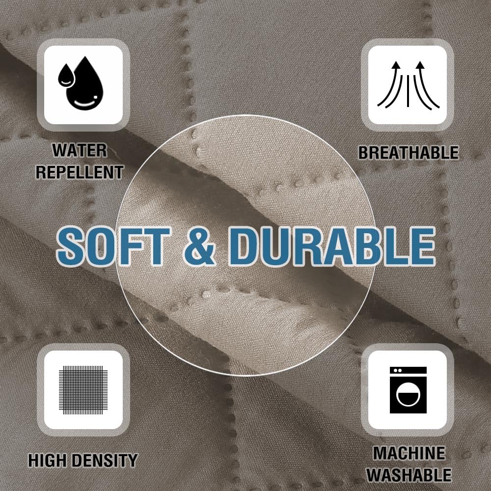 PrimeBeau Armrest Covers for Sofa Water Resistant Couch Arm Covers Remote Control Holder Sofa Armrest Organizer for Magazine, Tablet, Phone, iPad(Set of 2)