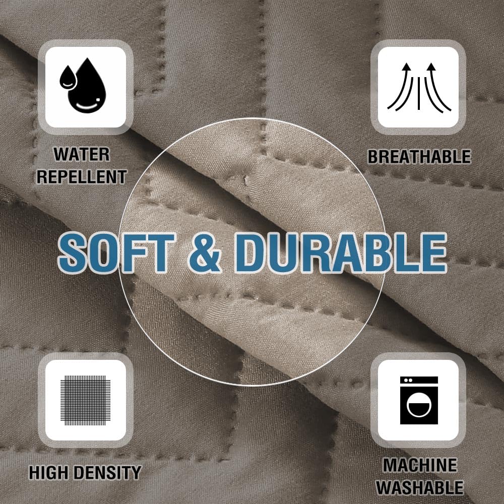 PrimeBeau Armrest Covers for Sofa Water Resistant Couch Arm Covers Remote Control Holder Sofa Armrest Organizer for Magazine, Tablet, Phone, iPad(Set of 2)