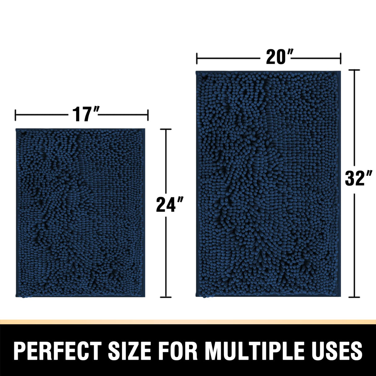 PrimeBeau Luxury Chenille U Shaped Bathroom Rug Sets -Absorbent,Washable,Dry Fast Area Carpet Mats 2 Pieces