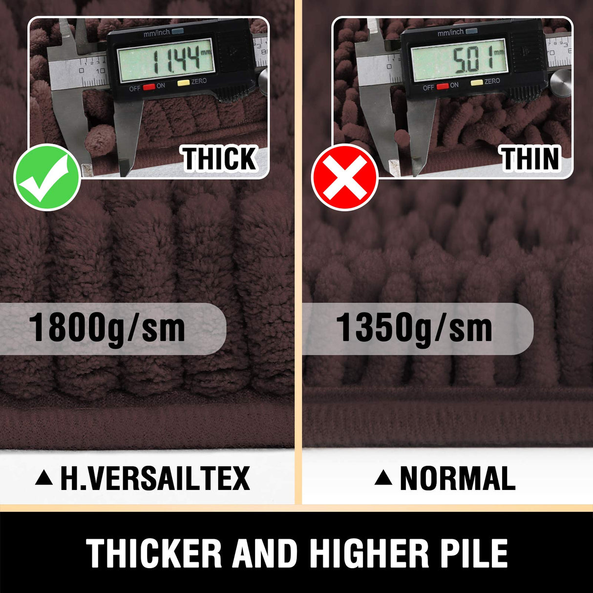 PrimeBeau Luxury Chenille U Shaped Bathroom Rug Sets -Absorbent,Washable,Dry Fast Area Carpet Mats 2 Pieces