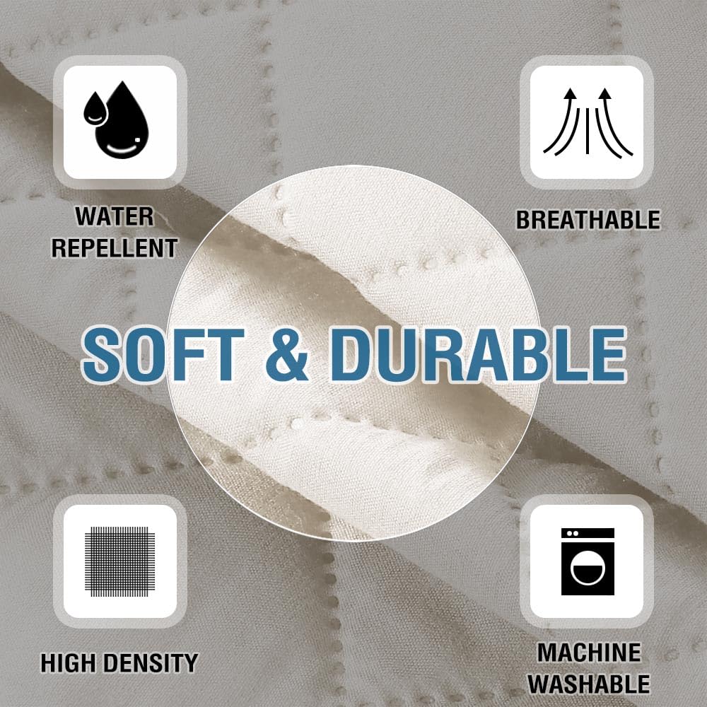 PrimeBeau Armrest Covers for Sofa Water Resistant Couch Arm Covers Remote Control Holder Sofa Armrest Organizer for Magazine, Tablet, Phone, iPad(Set of 2)