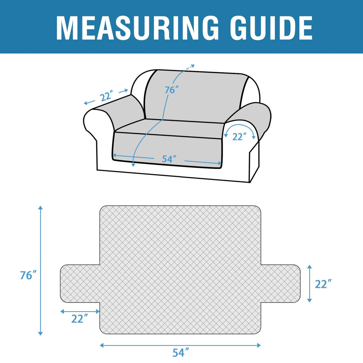 PrimeBeau 100% Waterproof Loveseat Slipcover Furniture Protector for Pets Kids with Non-Skid Backing, Unique Decor and Easy Care