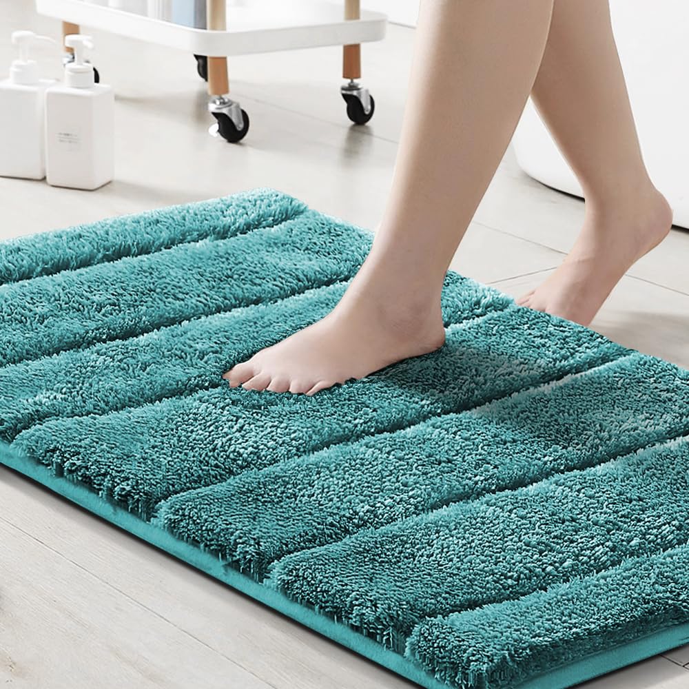 PrimeBeau Bathroom Rugs Thick Velvet Bath Mat - Super Soft, Absorbent, Non-Slip, Washable, 1 Piece
