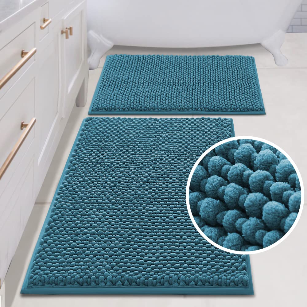 PrimeBeau Bath Mat Bathroom Rugs Sets Plush Water Absorbent Non Skid Mats for Bathroom Kitchen/Living Room (Set of 2)