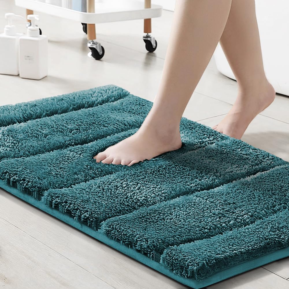 PrimeBeau Bathroom Rugs Thick Velvet Bath Mat - Super Soft, Absorbent, Non-Slip, Washable, 1 Piece