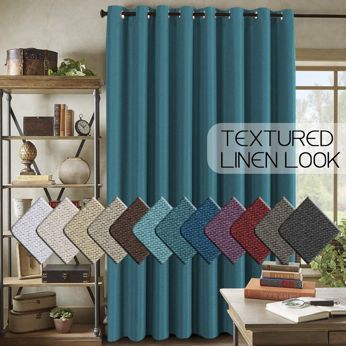 H.Versailtex 1 Panel Linen Blackout Thermal Insulated Grommet Curtain