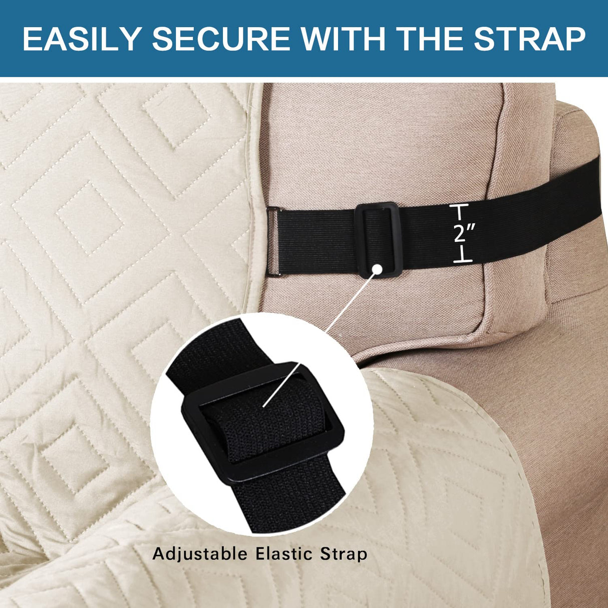 PrimeBeau Reversible Armchair Protector Slipcover Water Resistant Anti-Slip Couch Cover with Elastic Straps, Pets Protection, Stylish Decor, Easy Care