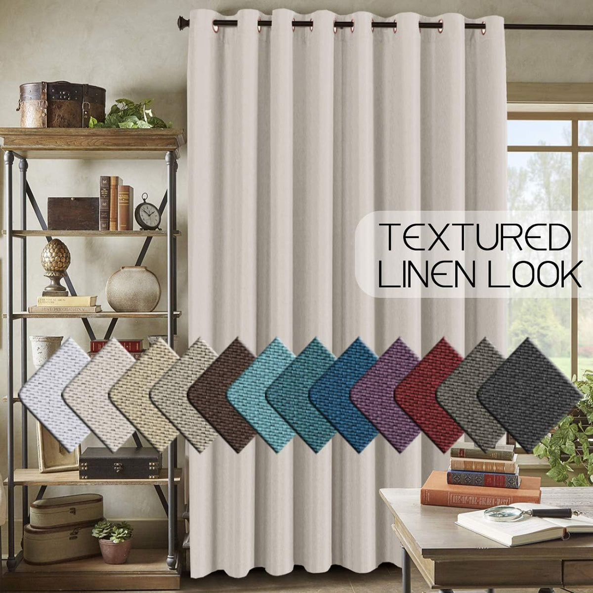H.Versailtex 1 Panel Linen Blackout Thermal Insulated Grommet Curtain