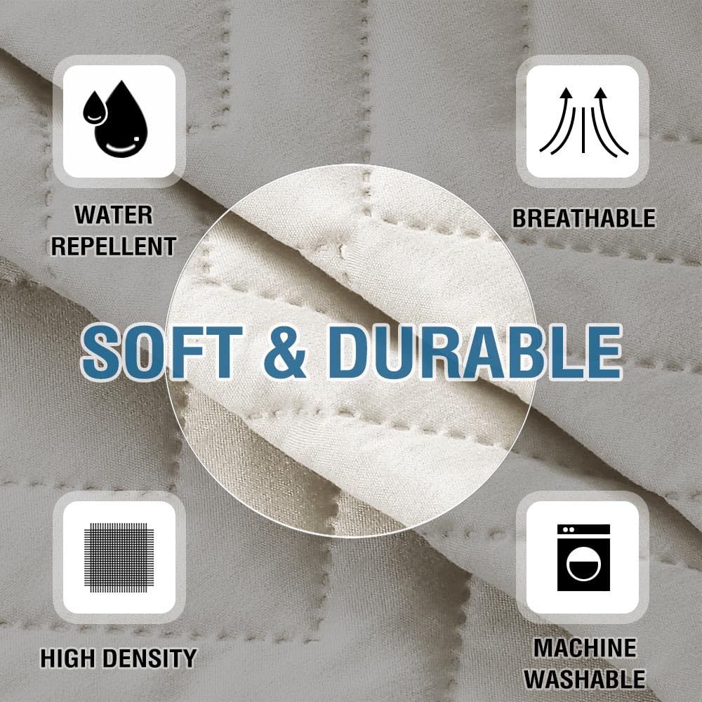 PrimeBeau Armrest Covers for Sofa Water Resistant Couch Arm Covers Remote Control Holder Sofa Armrest Organizer for Magazine, Tablet, Phone, iPad(Set of 2)