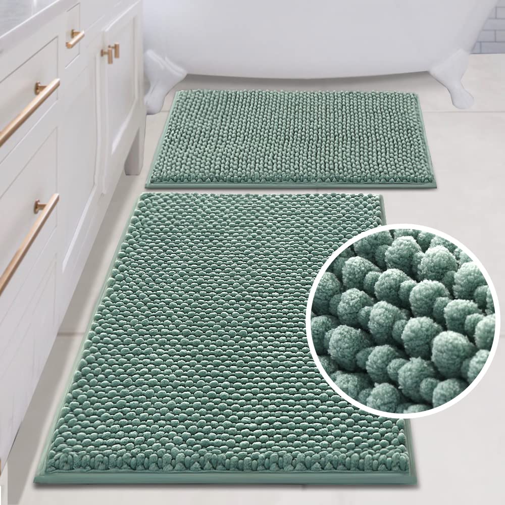 PrimeBeau Bath Mat Bathroom Rugs Sets Plush Water Absorbent Non Skid Mats for Bathroom Kitchen/Living Room (Set of 2)