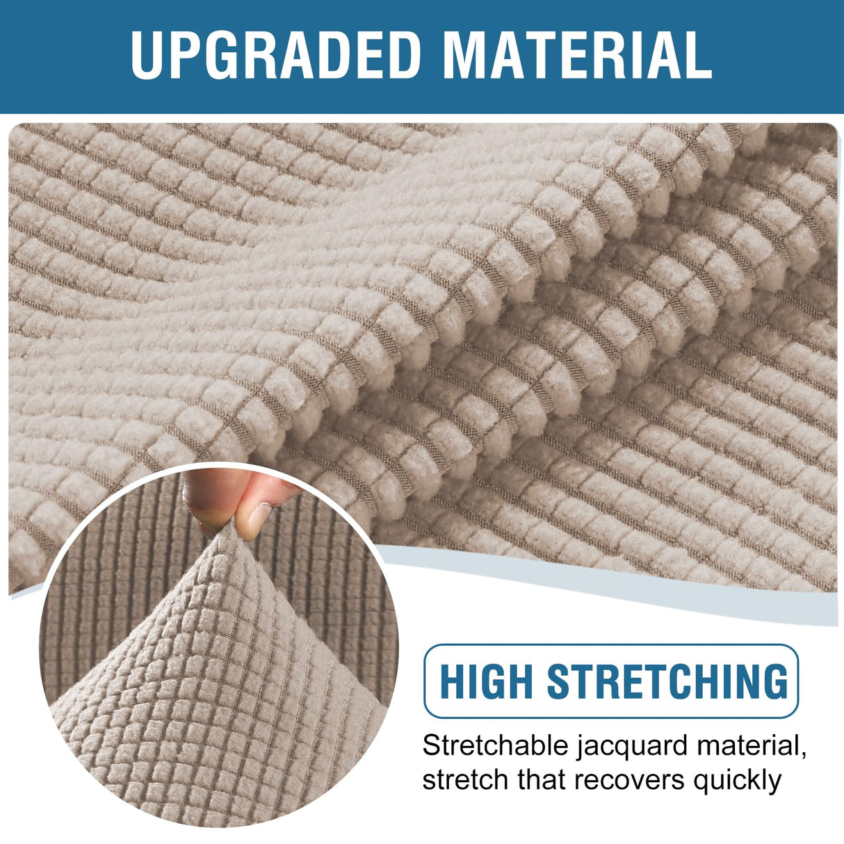 PrimeBeau Couch Cover Sets for Sofa Plus Loveseat, Stretch 4 Piece Sofa Covers for 3 Cushion Couch/3 Piece Loveseat Covers for 2 Cushion Couch with Thicker Jacquard Fabric(Total 7 Pieces)