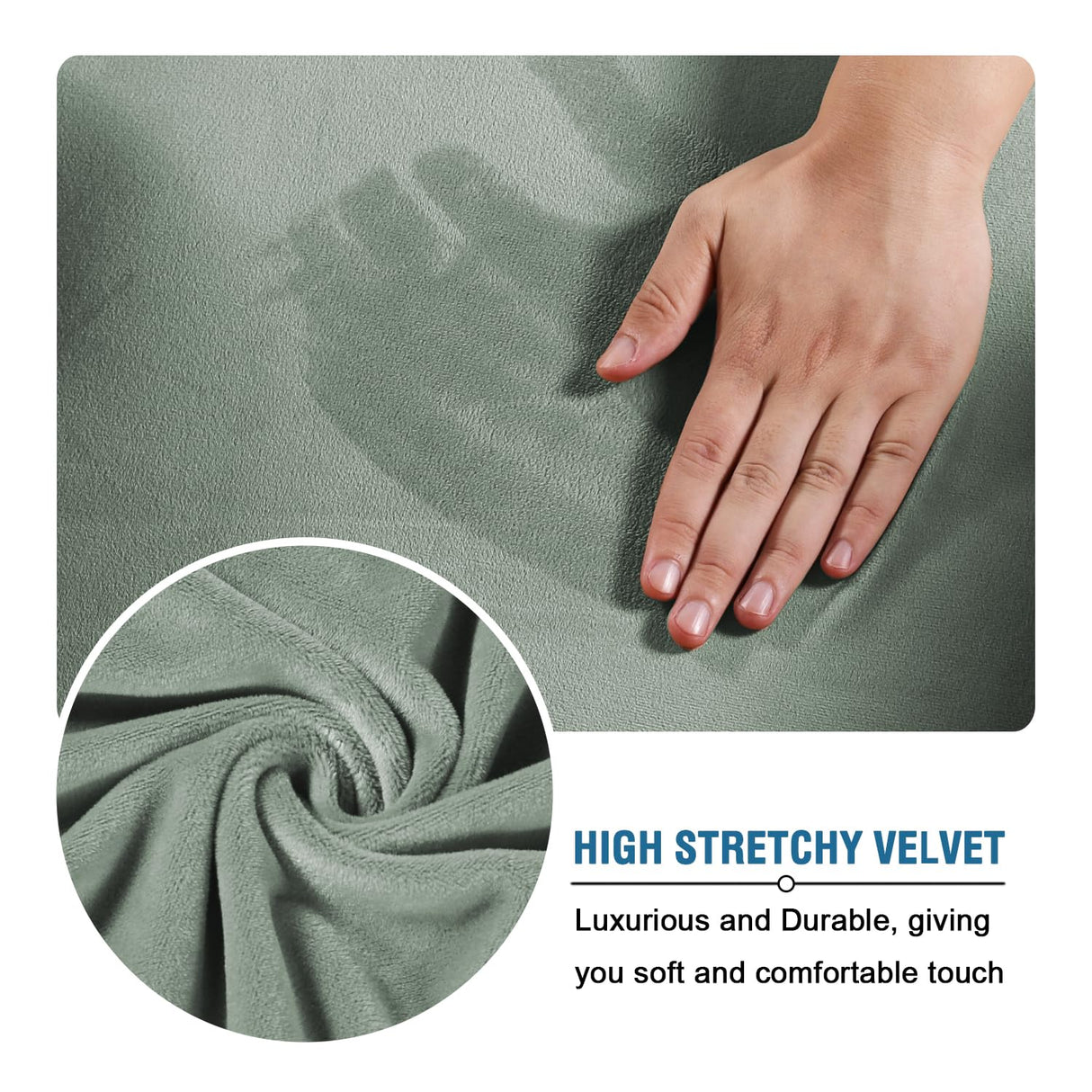 PrimeBeau Real Velvet Plush 3 Piece Stretch Sofa Covers Couch Covers for 2 Cushion Couch Loveseat Covers