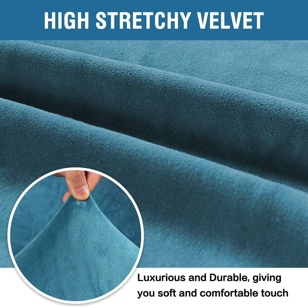 PrimeBeau Stretch Velvet Sofa Covers Large Couch Covers Sofa Slipcovers Furniture Protector Soft with Non Slip Elastic Bottom, Feature Thick Comfy Rich Velour