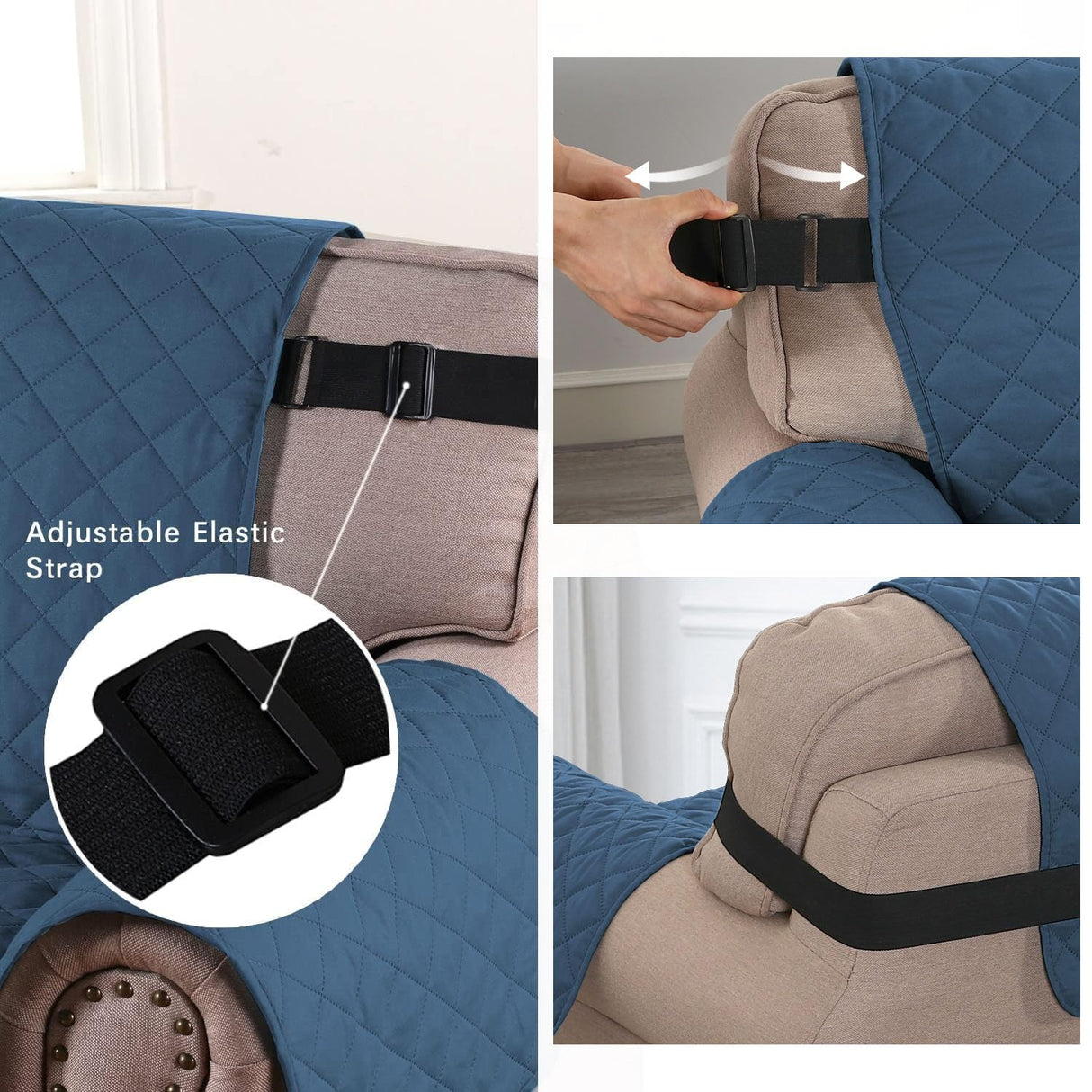 H.Versailtex Reversible Sofa Covers Water Repellent Chair Slipcover for Dogs Pets Furniture Protector