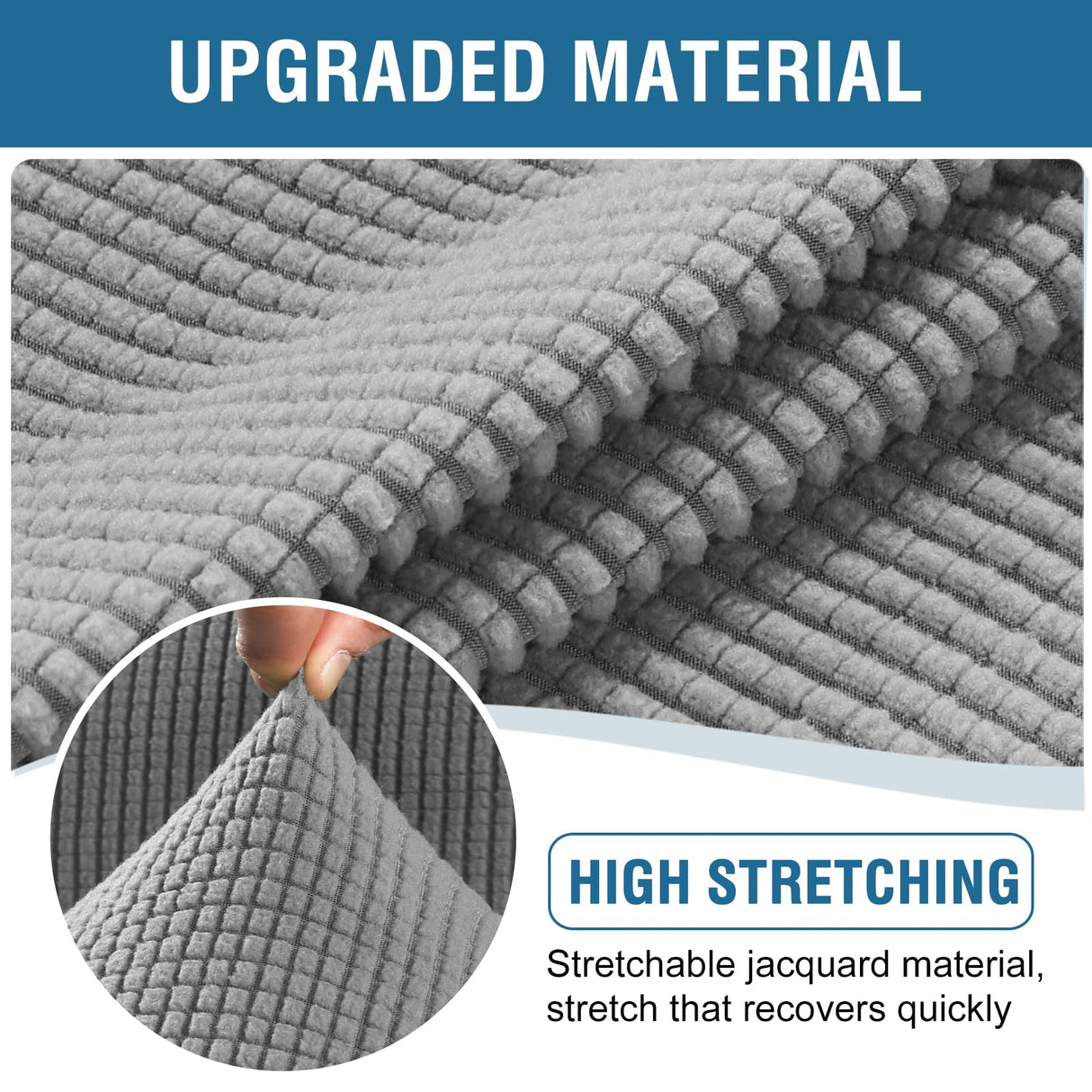 PrimeBeau Couch Cover Sets for Sofa Plus Loveseat, Stretch 4 Piece Sofa Covers for 3 Cushion Couch/3 Piece Loveseat Covers for 2 Cushion Couch with Thicker Jacquard Fabric(Total 7 Pieces)