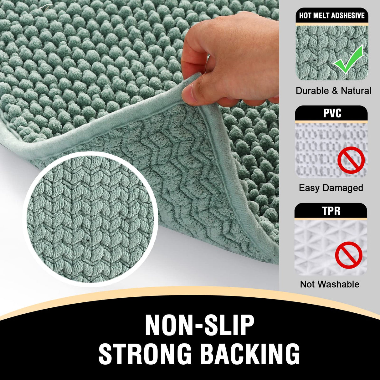 PrimeBeau Bath Mat Bathroom Rugs Sets Plush Water Absorbent Non Skid Mats for Bathroom Kitchen/Living Room (Set of 2)