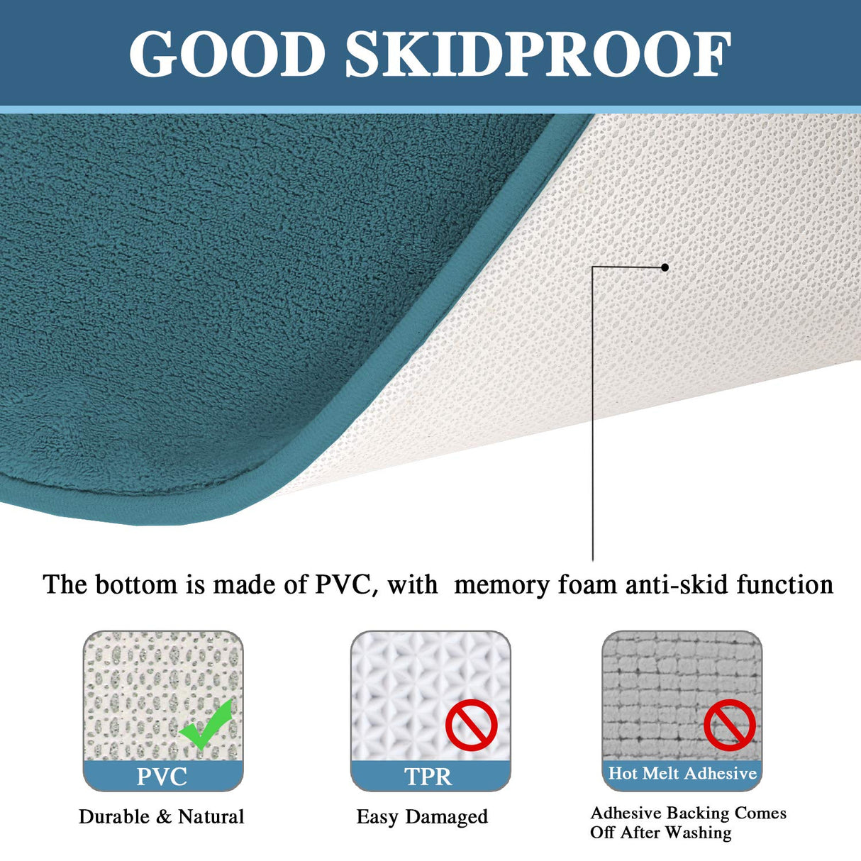 PrimeBeau Luxurious Memory Foam Bath Mat, Flannel Velvety Bath Mat Luxury Extra Soft and Absorbent Non Slip Rugs(Set of 2)