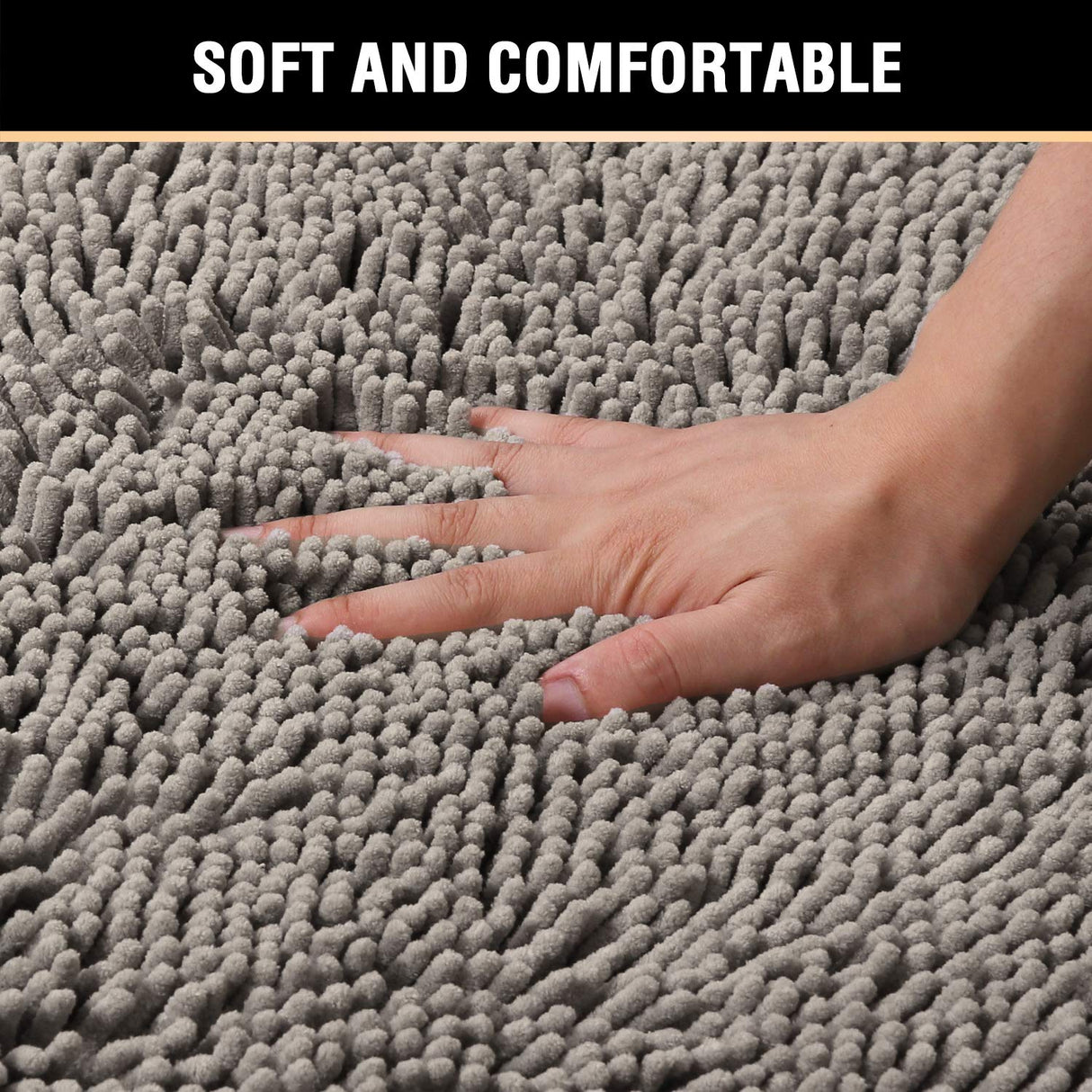 PrimeBeau Bath Mats Non Slip, Soft Shaggy Microfiber, Absorbent, Machine-Washable Rugs(2Pieces)