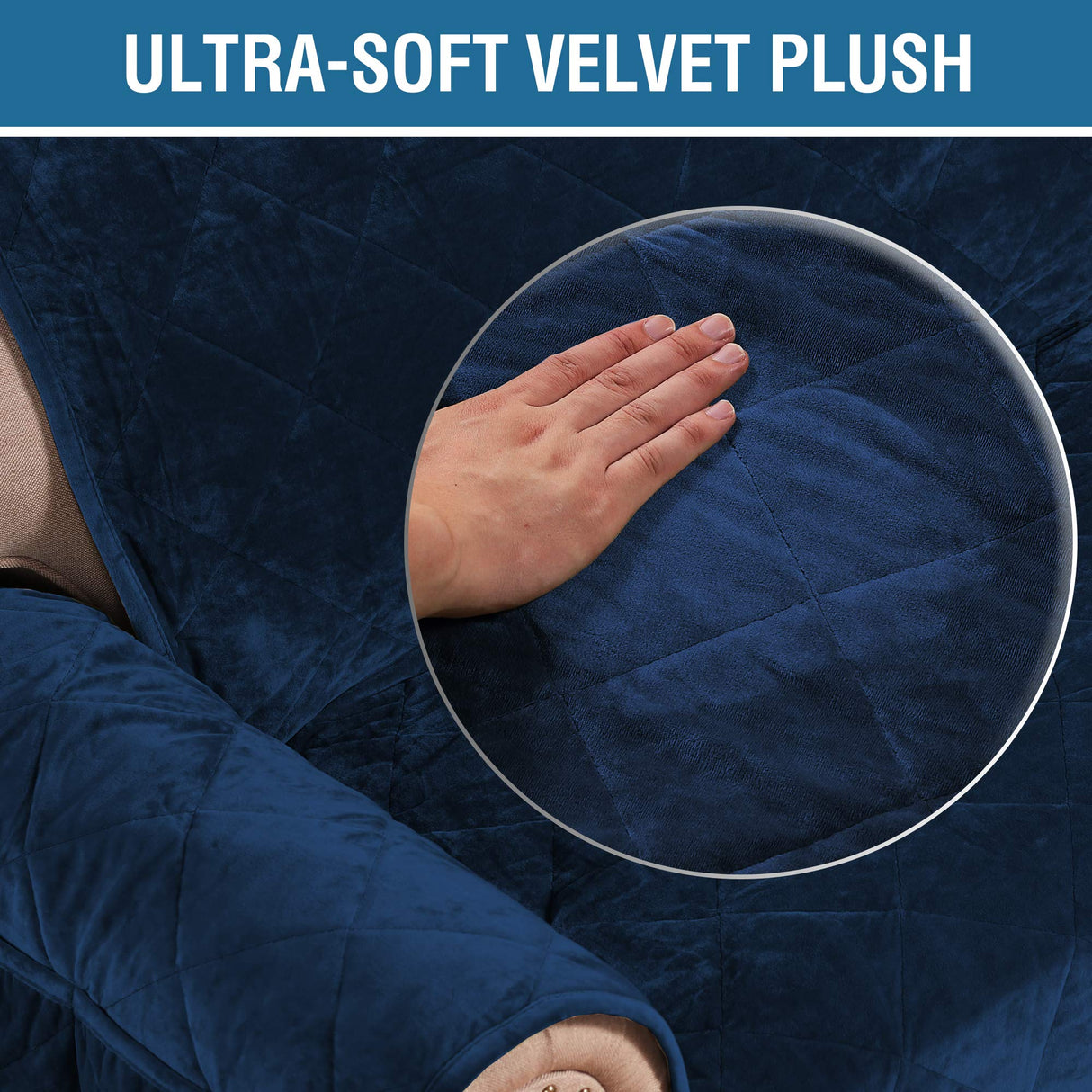 H.VERSAILTEX Thick Velvet Quilted Recliner Covers for Recliner Chair Covers Reclining Chair Slipcover Recliner Couch Cover with Non Slip Backing and Wider Elastic Strap (Oversaized Recliner, Navy)