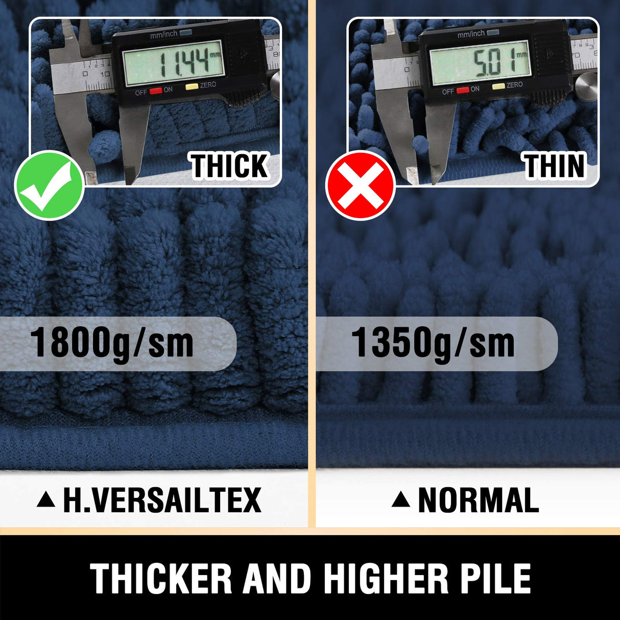 PrimeBeau Luxury Chenille U Shaped Bathroom Rug Sets -Absorbent,Washable,Dry Fast Area Carpet Mats 2 Pieces