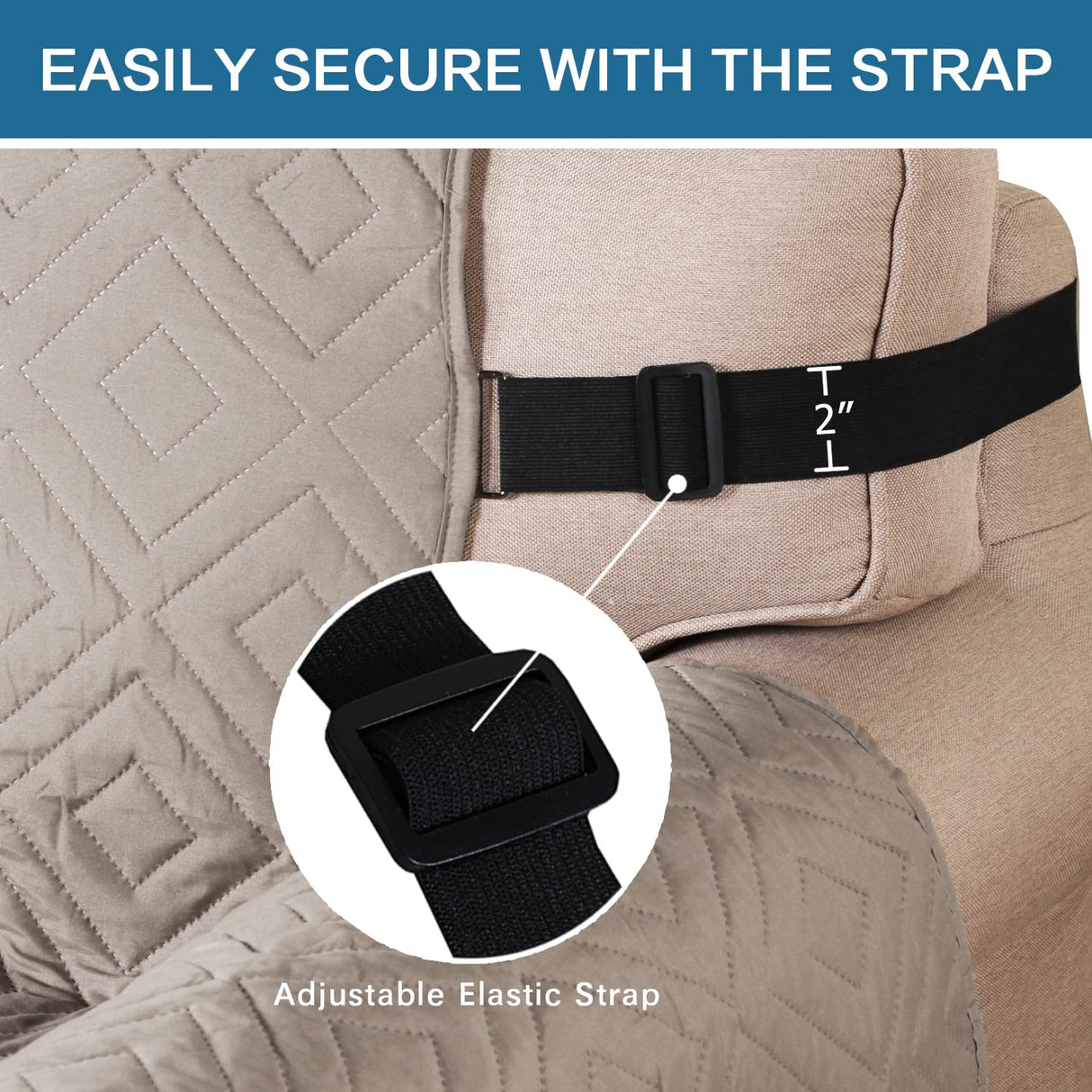 PrimeBeau Reversible Armchair Protector Slipcover Water Resistant Anti-Slip Couch Cover with Elastic Straps, Pets Protection, Stylish Decor, Easy Care