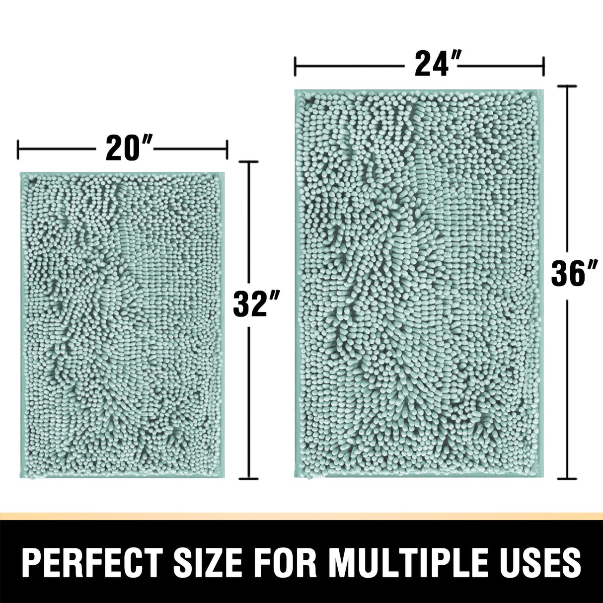 PrimeBeau Luxury Chenille U Shaped Bathroom Rug Sets -Absorbent,Washable,Dry Fast Area Carpet Mats 2 Pieces