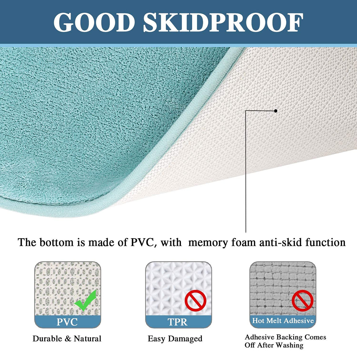 PrimeBeau Luxurious Memory Foam Bath Mat, Flannel Velvety Bath Mat Luxury Extra Soft and Absorbent Non Slip Rugs(Set of 2)