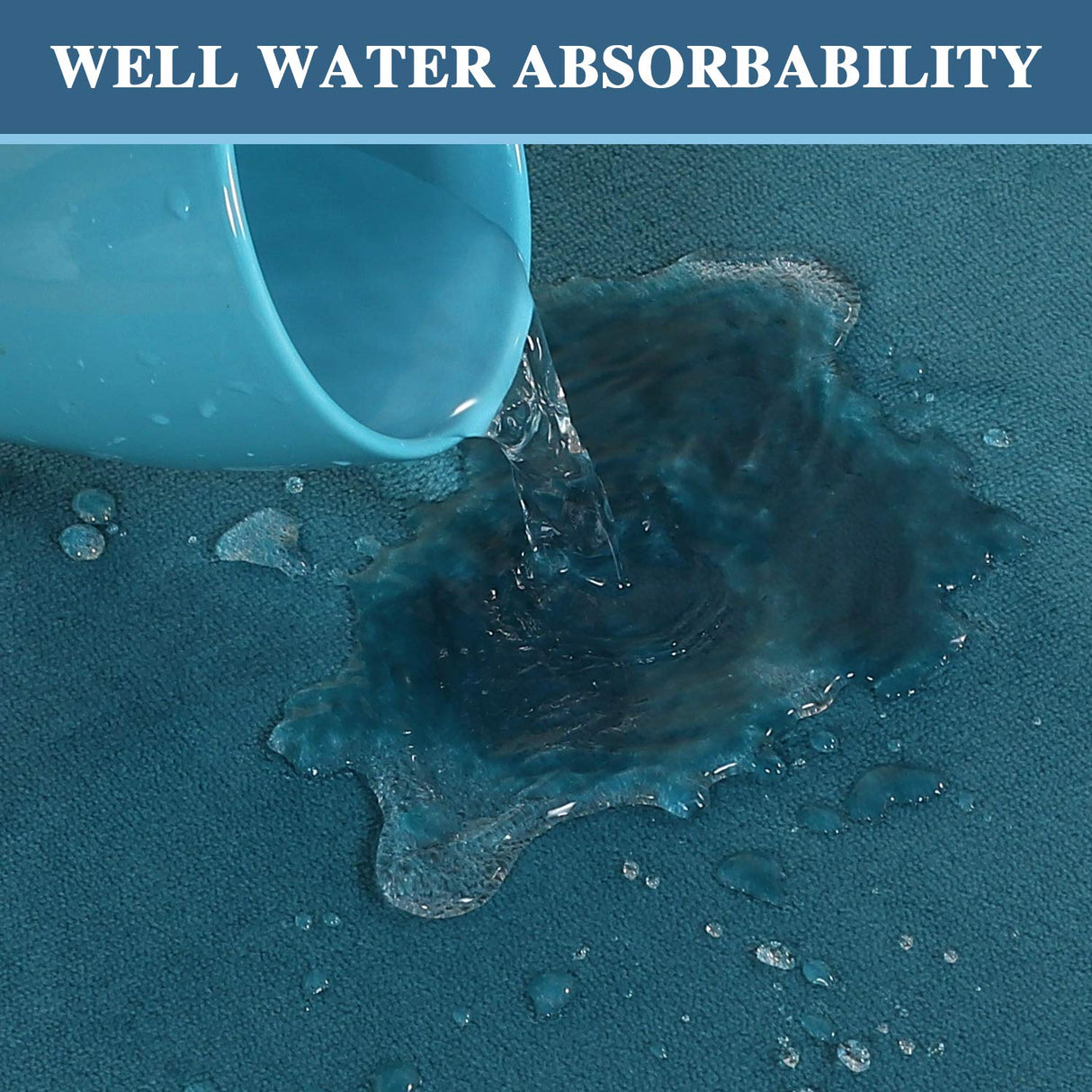 PrimeBeau Luxurious Memory Foam Bath Mat - Super Soft Microfiber Rugs, Water Absorbent, Machine Washable (1 Piece)