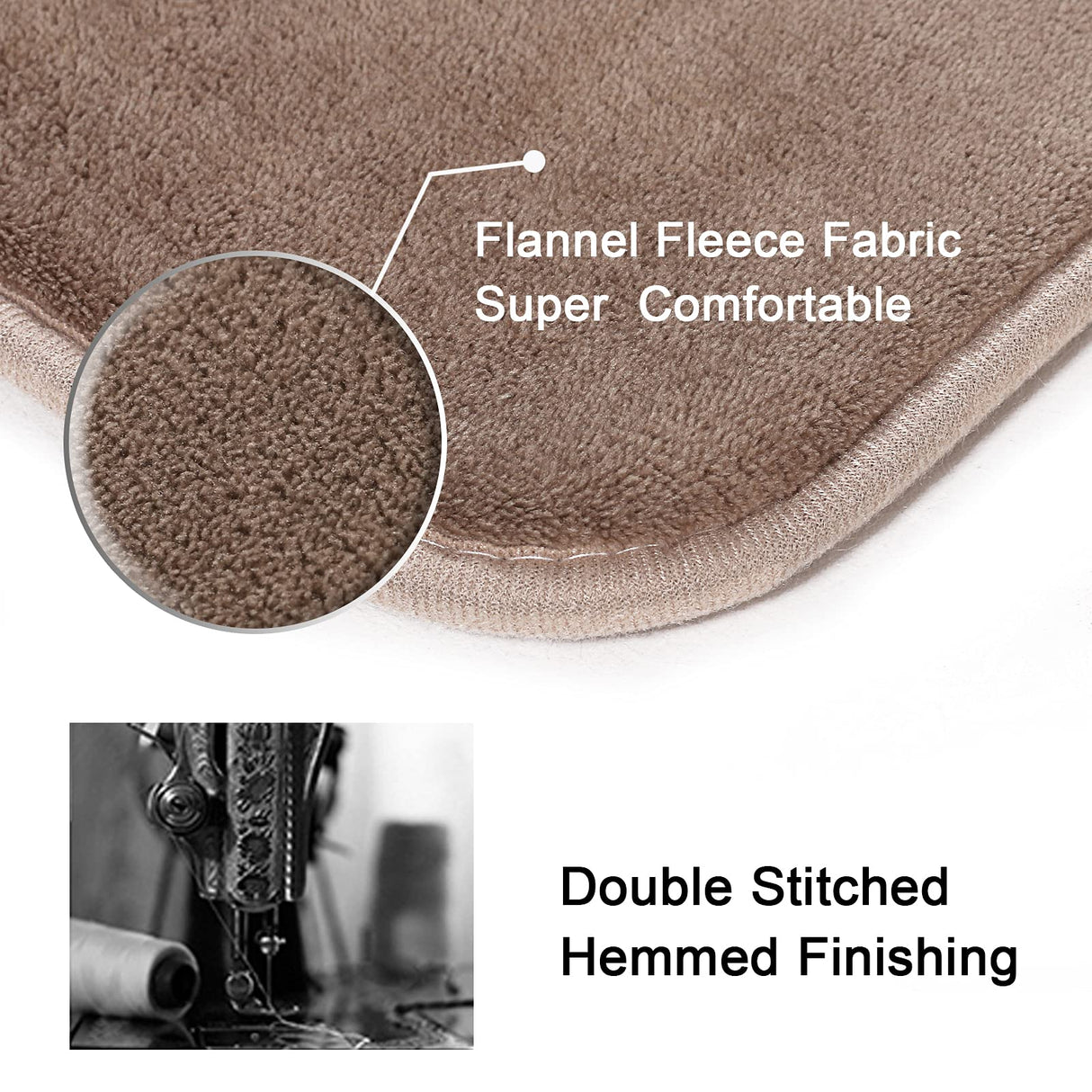 PrimeBeau Luxurious Memory Foam Bath Mat, Flannel Velvety Bath Mat Luxury Extra Soft and Absorbent Non Slip Rugs(Set of 2)