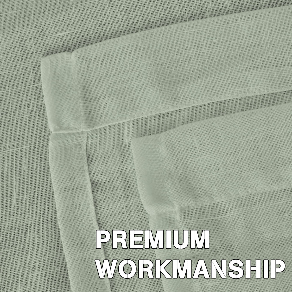 PrimeBeau Faux Linen Semi-Sheer Curtains - Set of 2 Panels, 52 Series Medium Length