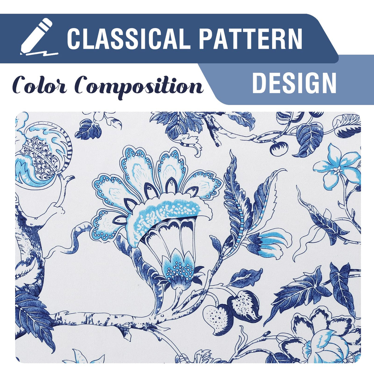 PrimeBeau Room Darkening Grommet Curtains 2 Panels Set Traditional Floral