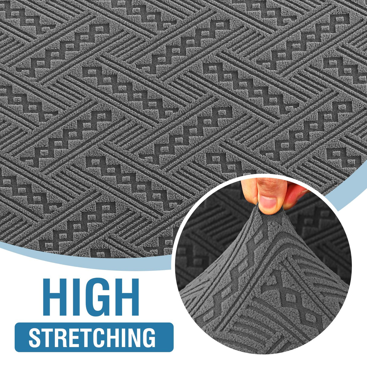 H.VERSAILTEX 2024 Newest Jacquard Couch Covers for 3 Cushion Couch 1 Piece Stretch Sofa Covers Furniture Protector Anti-Slip Soft Thickened Dogs Slipcovers Washable Wind Bell Pattern(Sofa, Grey)