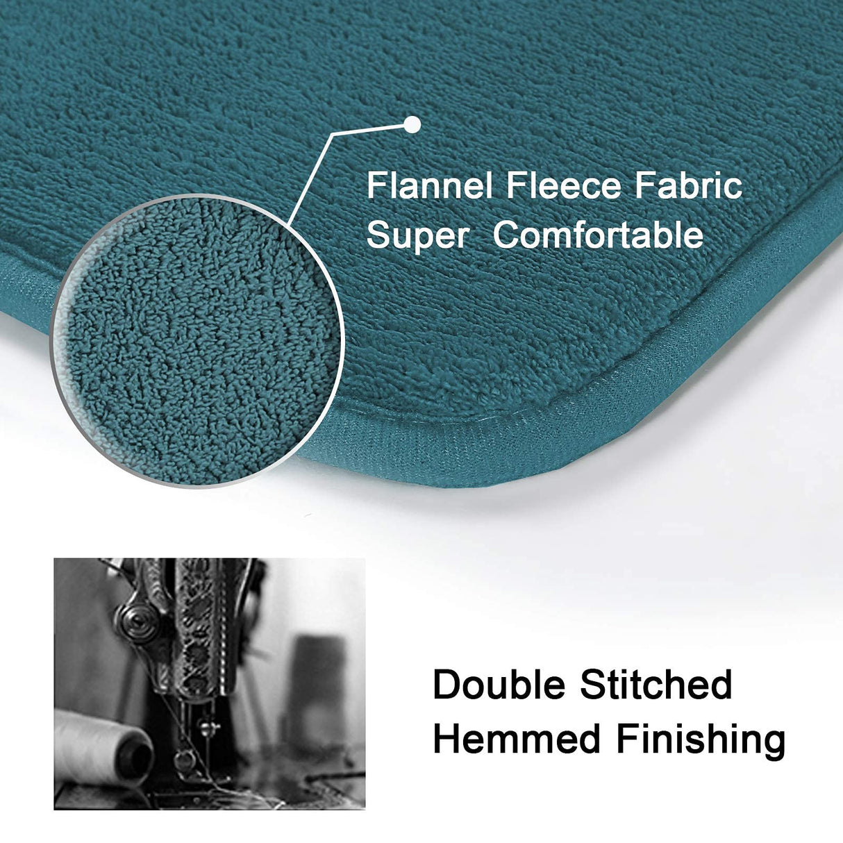 PrimeBeau Luxurious Memory Foam Bath Mat, Flannel Velvety Bath Mat Luxury Extra Soft and Absorbent Non Slip Rugs(Set of 2)