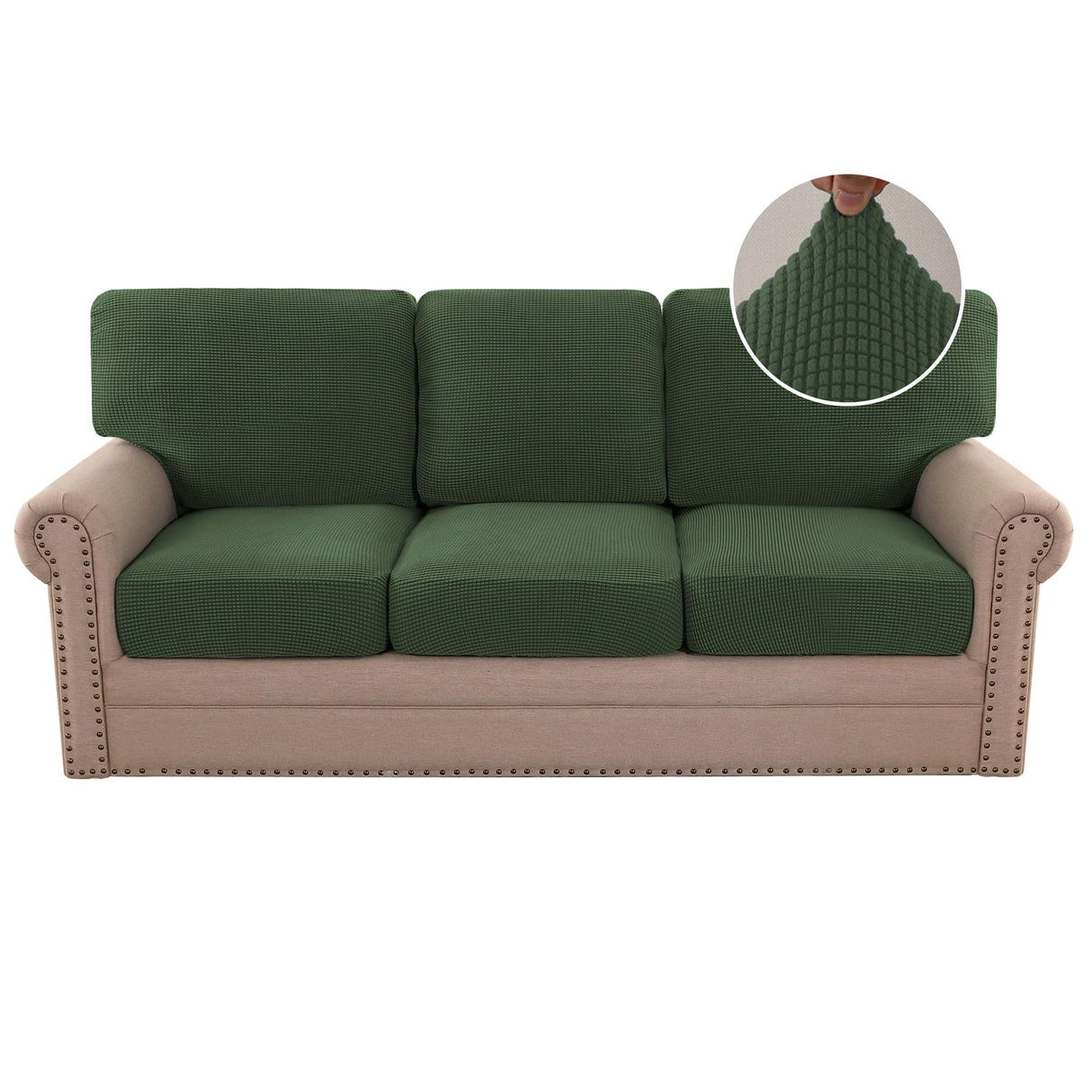 PrimeBeau 2024 New Trend Multi-Pieces Sofa Covers Stretch Couch Covers Form Fitted Seats and Back Cushions Covers (3 Seat Covers Plus 3 Back Cusion Covers, Bonus 2 Armrest Covers)