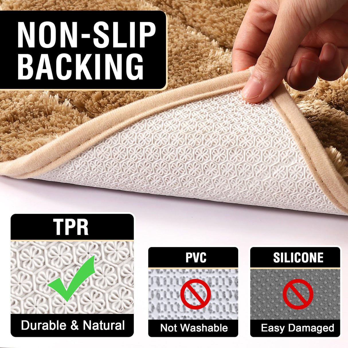 PrimeBeau Bathroom Rugs Thick Velvet Bath Mat - Super Soft, Absorbent, Non-Slip, Washable, 1 Piece