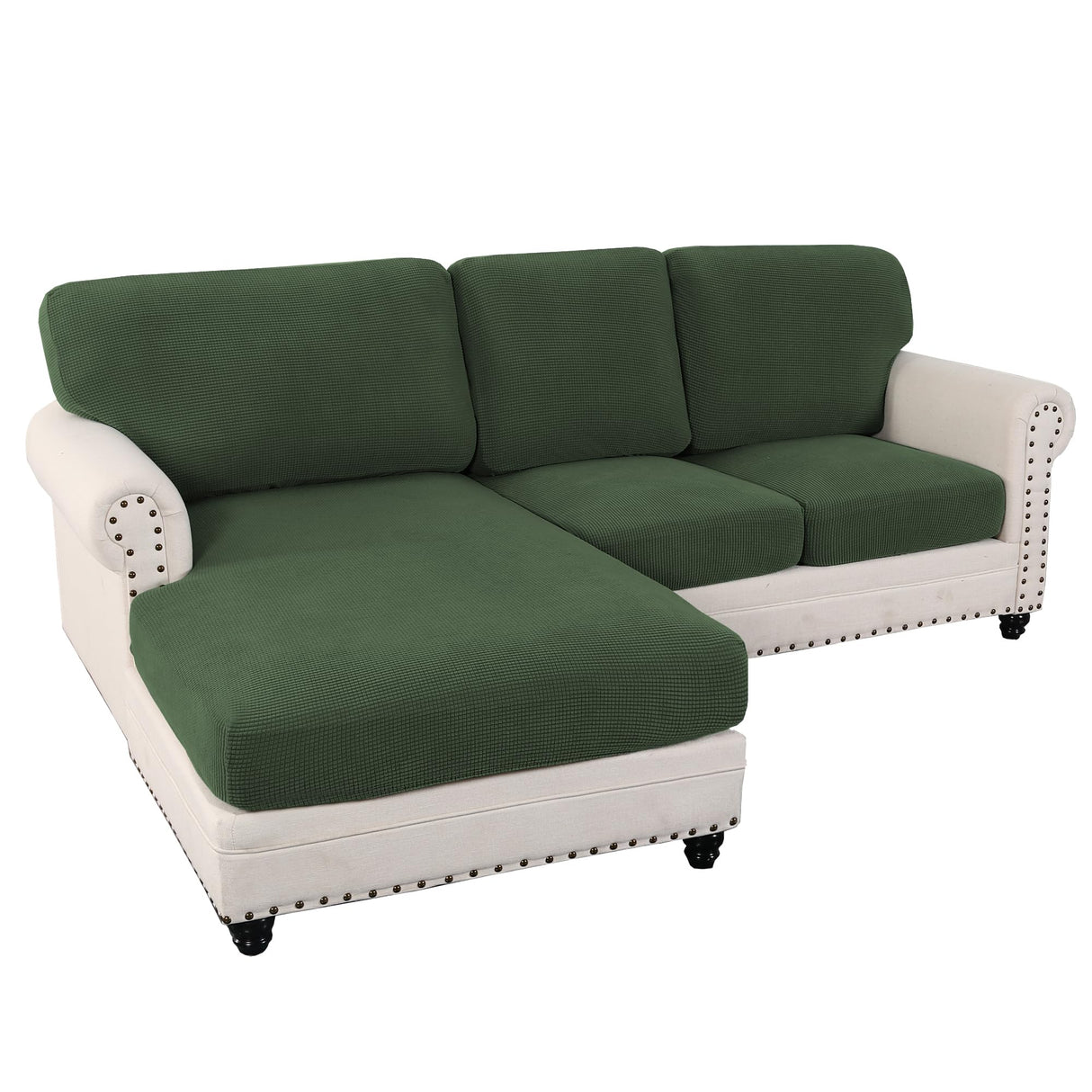 PrimeBeau 2024 New Sectional Couch Covers 6 Pieces Stretch Sofa Cover for Sectional Sofa Set Separate L Shaped Couch Cover for Both Left/Right Couch (Seat and Back: 1 Chaise for Loveseat)