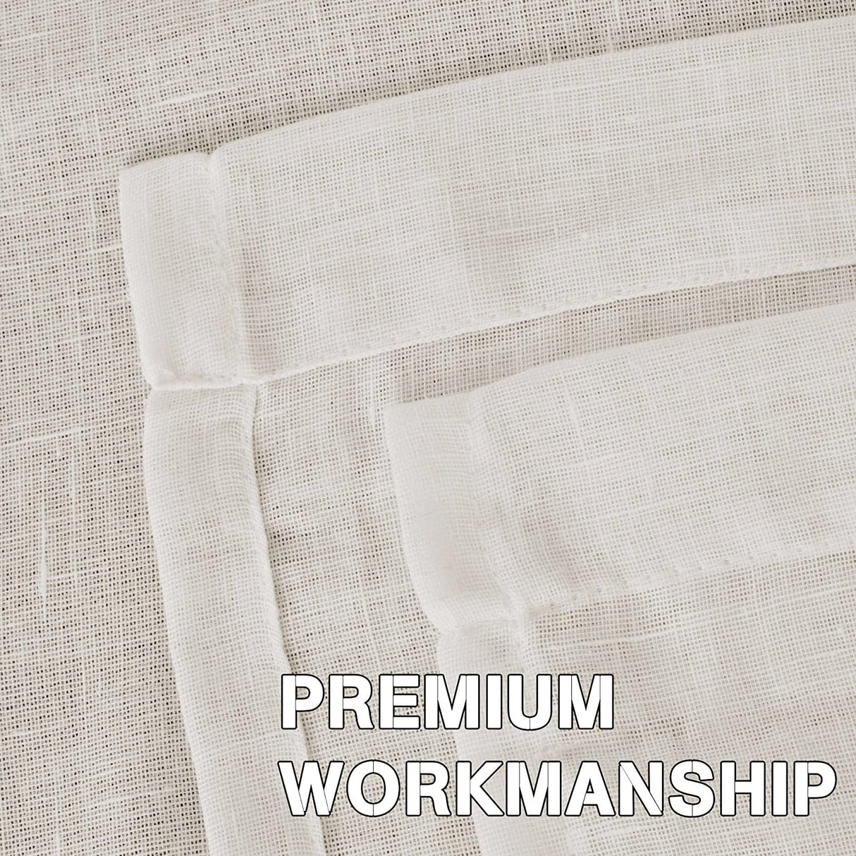 PrimeBeau Faux Linen Grommet Sheer Curtains - Set of 2 Panels 52 Series Long