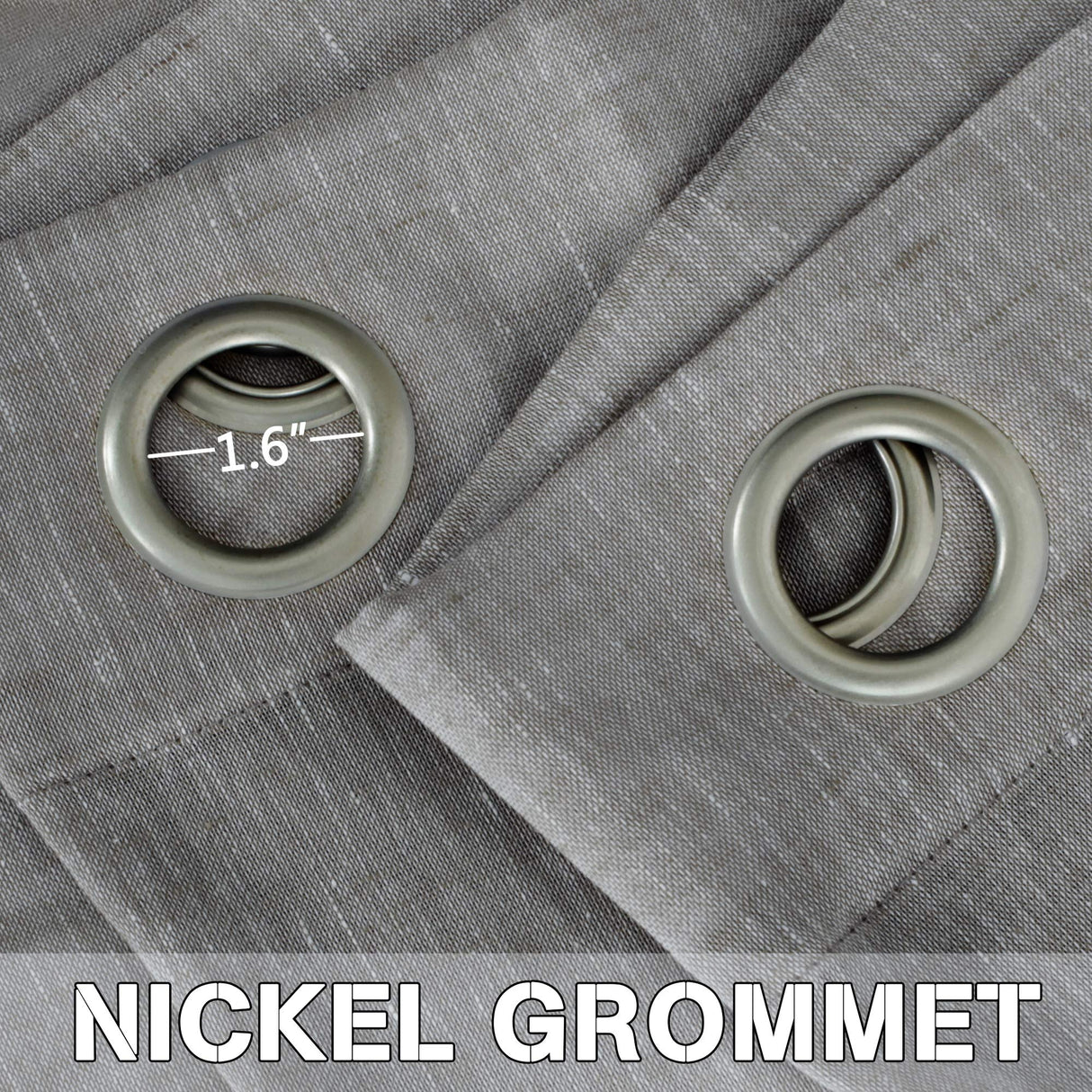 PrimeBeau Faux Linen Grommet Sheer Curtains - Set of 2 Panels 52 Series Long