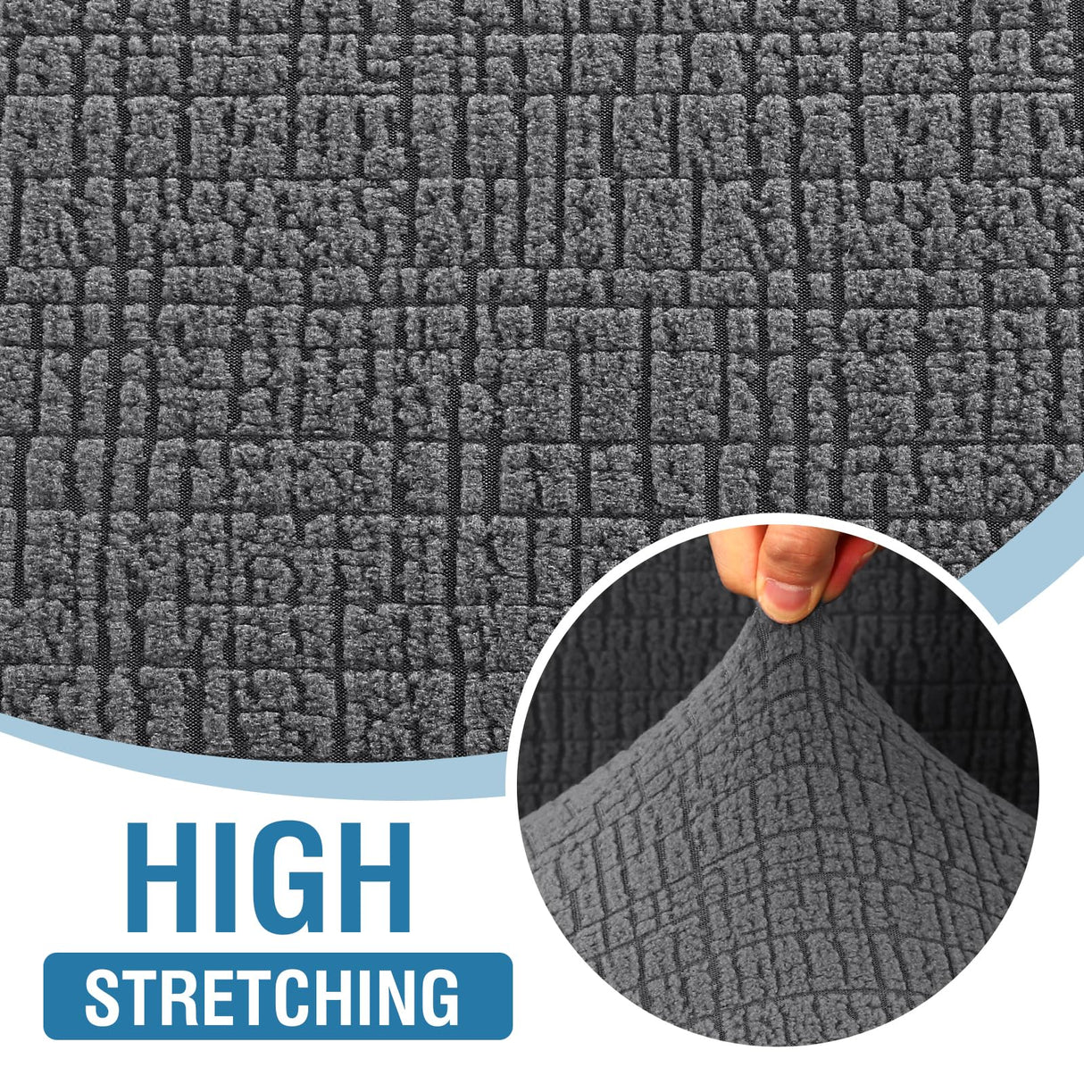 H.VERSAILTEX 2024 Newest Jacquard Couch Covers for 3 Cushion Couch 1 Piece Stretch Sofa Covers Furniture Protector Anti-Slip Soft Thickened Dogs Slipcovers Washable Crizzle Pattern(Sofa, Grey)