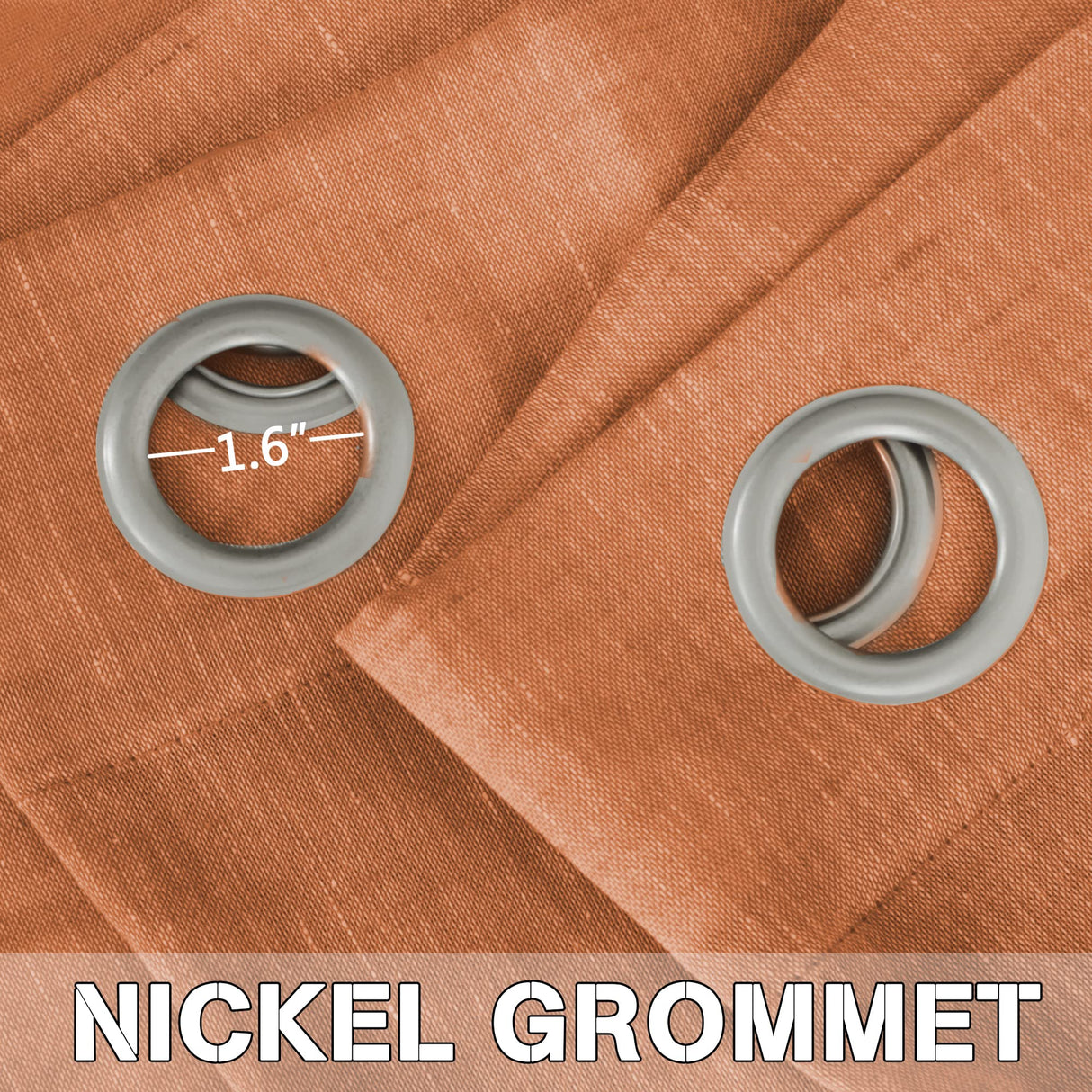 PrimeBeau Faux Linen Semi-Sheer Curtains - Set of 2 Panels, 52 Series Medium Length