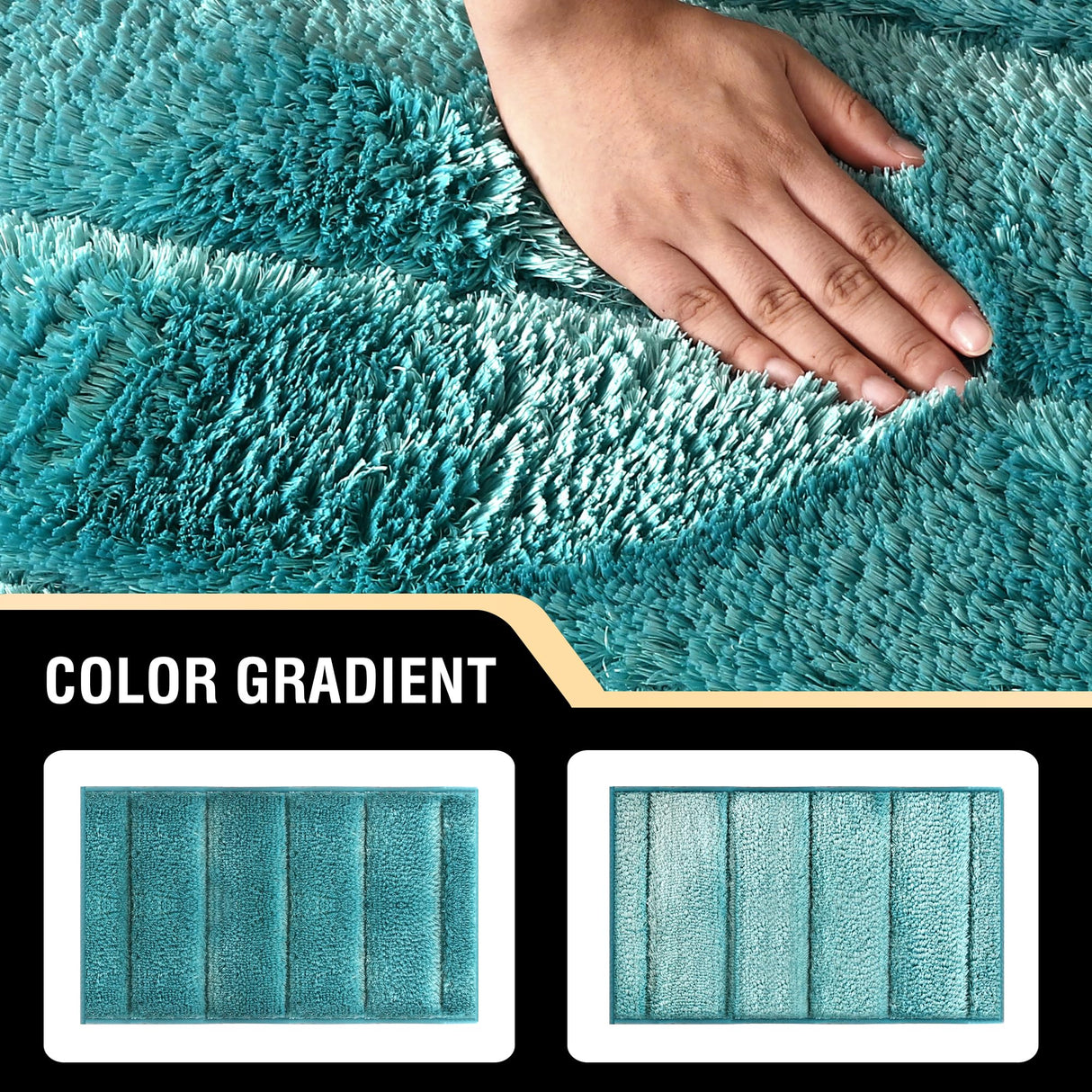 PrimeBeau Bathroom Rugs Thick Velvet Bath Mat - Super Soft, Absorbent, Non-Slip, Washable, 1 Piece