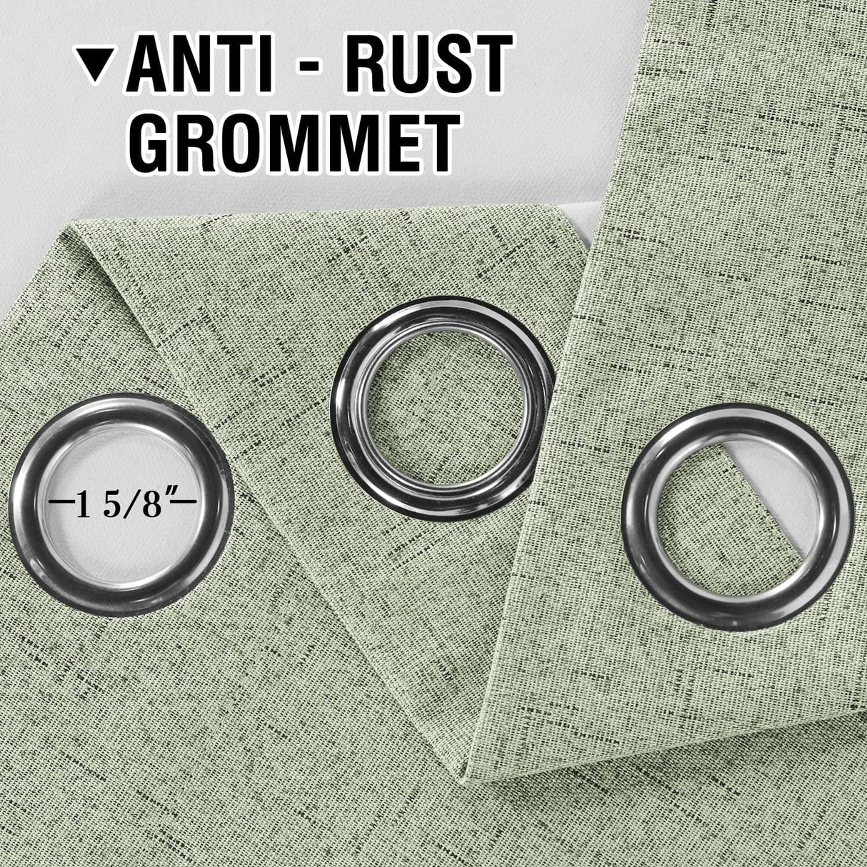 H.VERSAILTEX Primitive Linen Curtains 100% Blackout Curtain Drapes Burlap Fabric Curtains with White Thermal Insulated Liner, Grommet Top Curtains Living Room/Bedroom (2 Panels, 42 x 54 Inch, Sage)