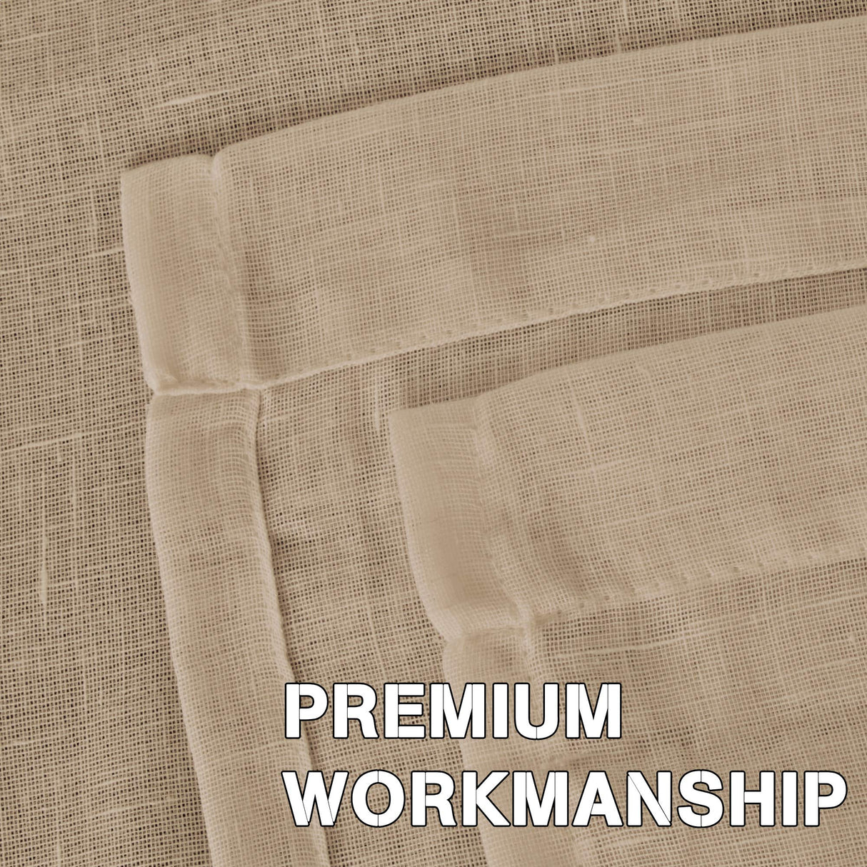 PrimeBeau Faux Linen Grommet Sheer Curtains - Set of 2 Panels 52 Series Long