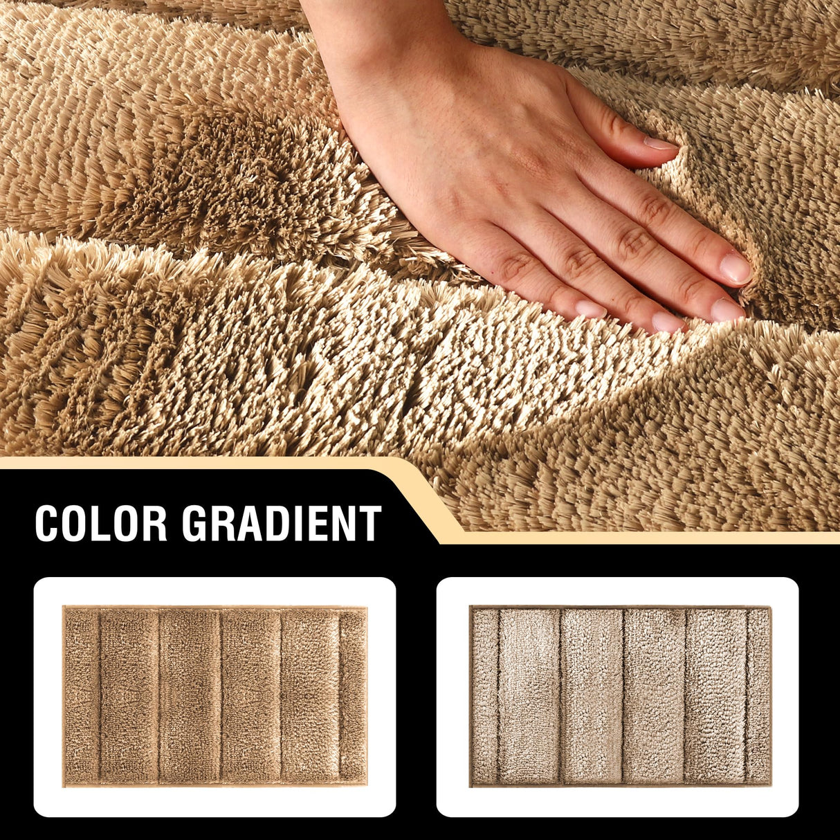 PrimeBeau Bathroom Rugs Thick Velvet Bath Mat - Super Soft, Absorbent, Non-Slip, Washable, 1 Piece