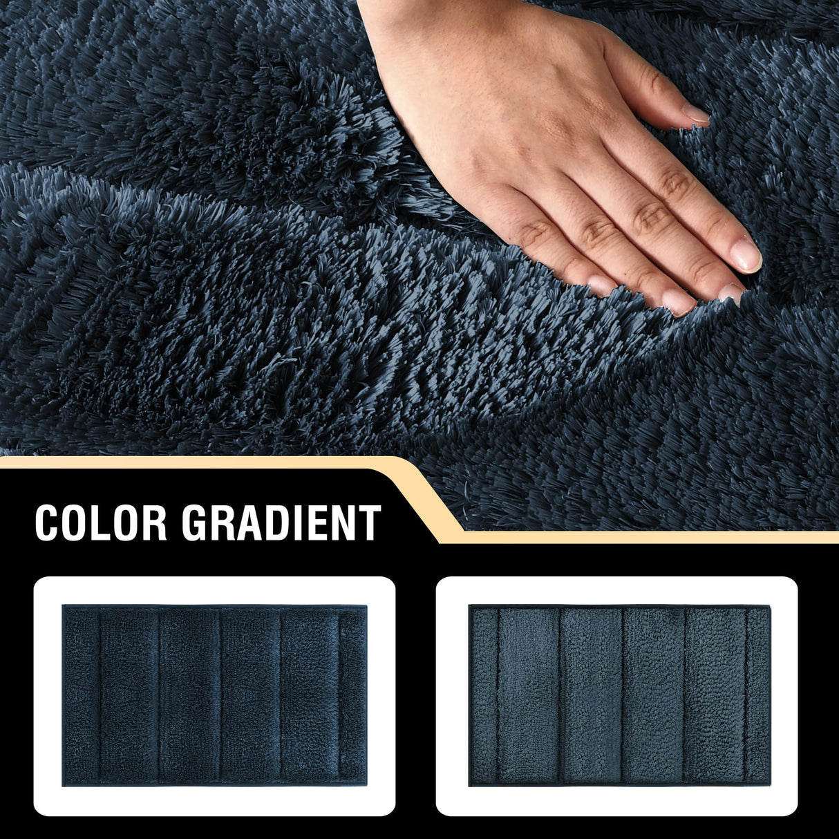 PrimeBeau Bathroom Rugs Thick Velvet Bath Mat - Super Soft, Absorbent, Non-Slip, Washable, 1 Piece