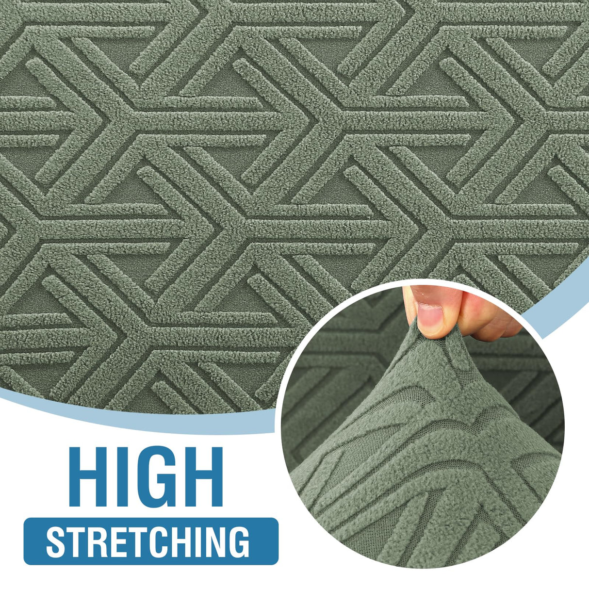 H.VERSAILTEX 2024 Newest Jacquard Couch Covers for 3 Cushion Couch 1 Piece Stretch Sofa Covers Furniture Protector Anti-Slip Soft Thickened Dogs Slipcovers Washable Diamond Pattern(Sofa, Sea Grass)