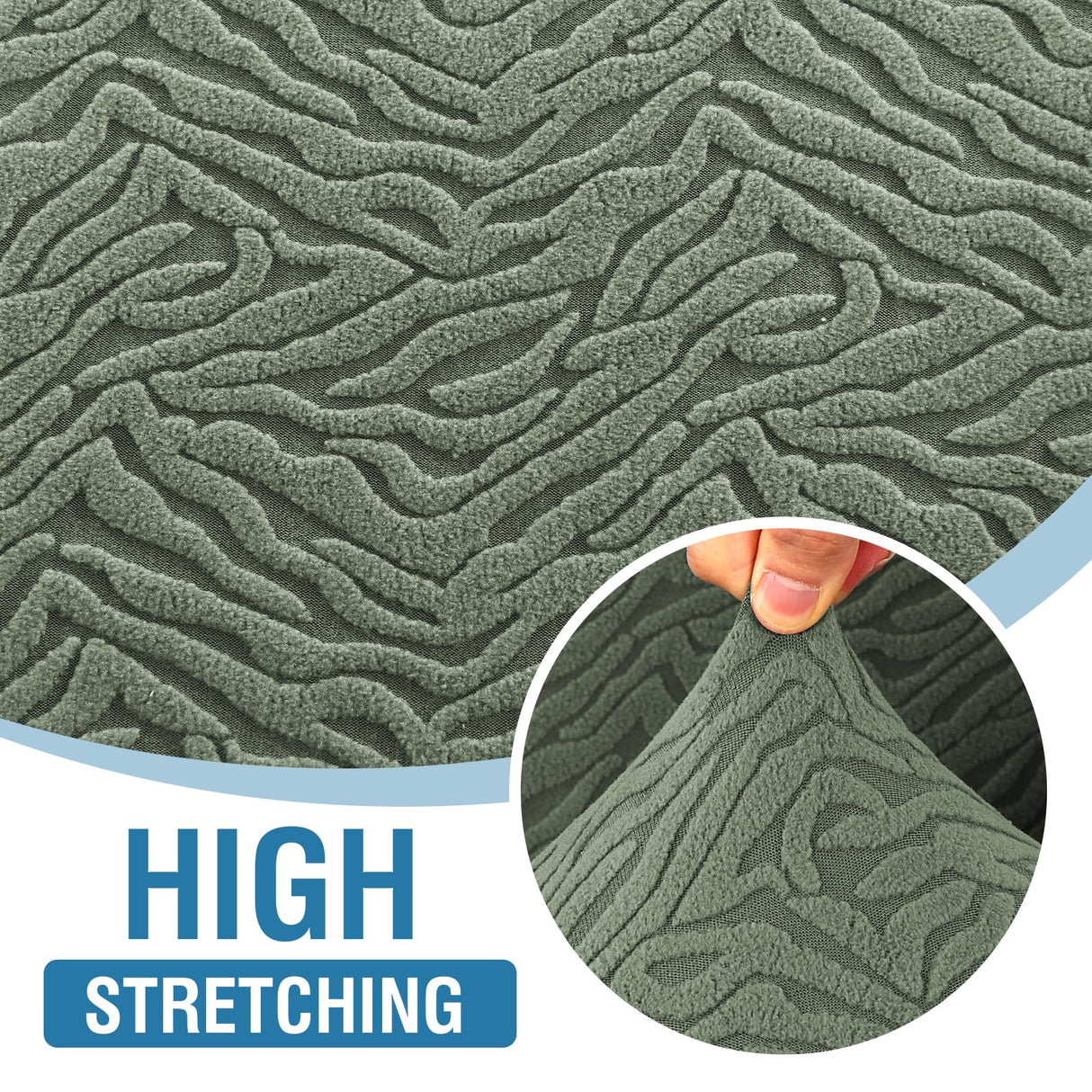 H.VERSAILTEX 2024 Newest Jacquard Couch Covers for 3 Cushion Couch 1 Piece Stretch Sofa Covers Furniture Protector Anti-Slip Soft Thickened Dogs Slipcovers Washable Leopard Pattern(Sofa, Sea Grass)