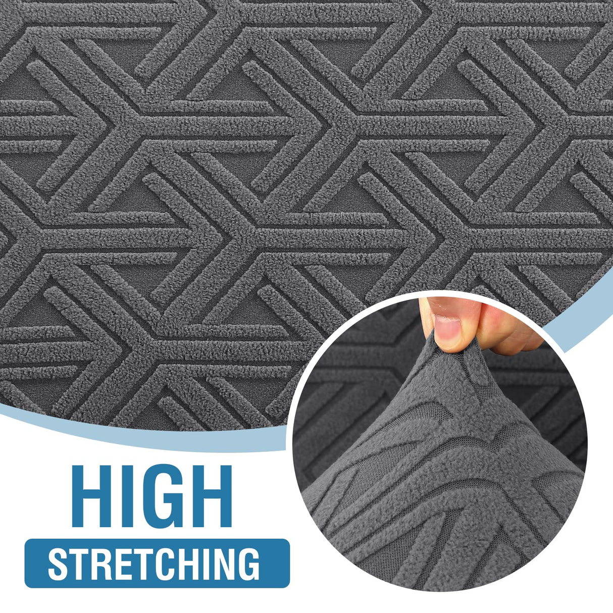 H.VERSAILTEX 2024 Newest Jacquard Couch Covers for 3 Cushion Couch 1 Piece Stretch Sofa Covers Furniture Protector Anti-Slip Soft Thickened Dogs Slipcovers Washable Diamond Pattern(Sofa, Grey)